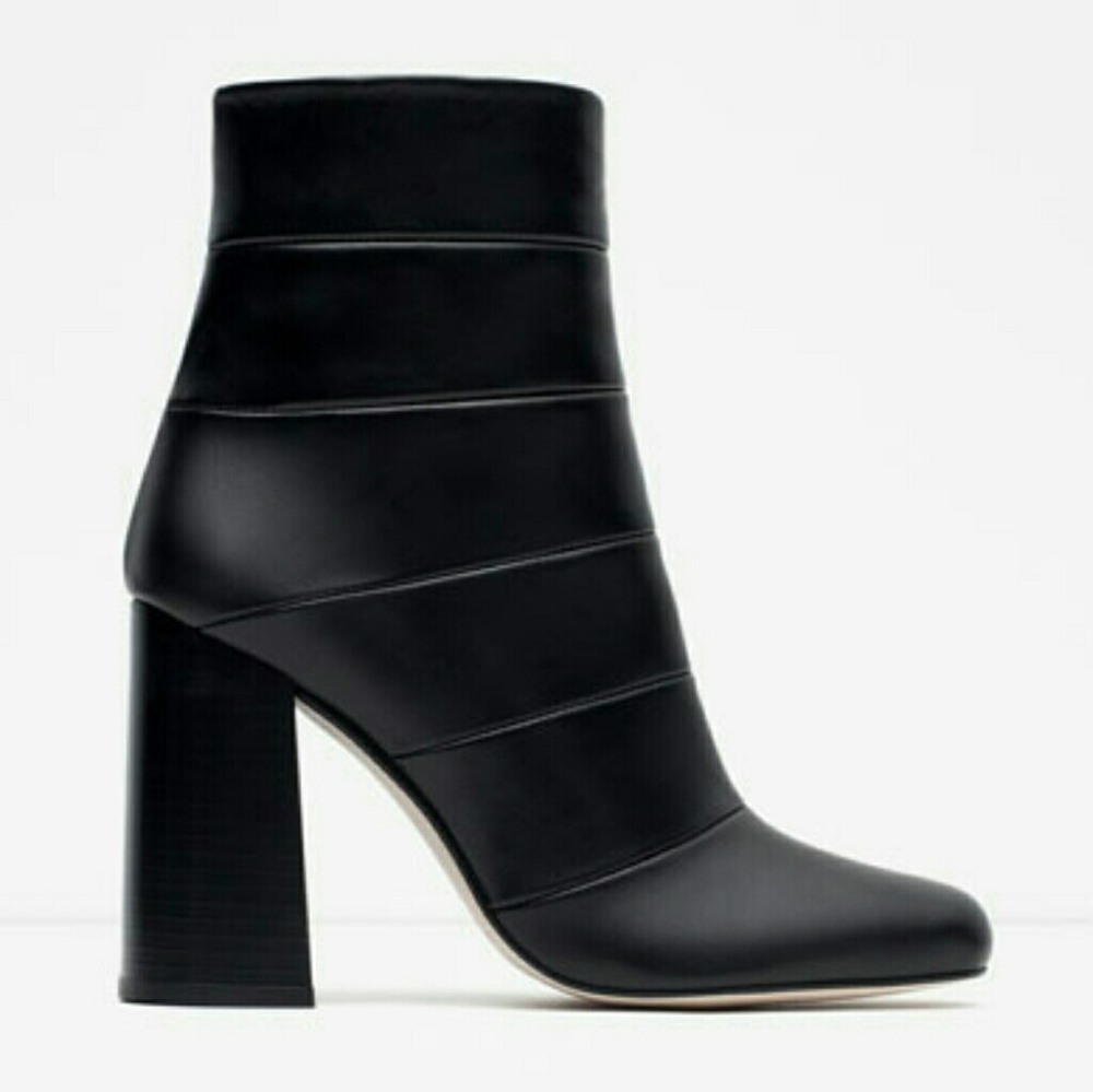 ZARA 100% PREMIUM LEATHER HIGH HEEL SOCK BOOT NEW WITH TAGS